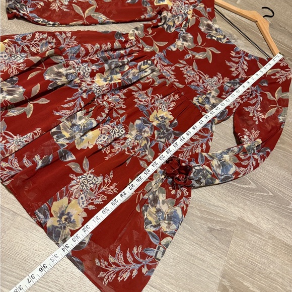Soieblu Red Bishop Sleeve Sundress- Size M - Picture 6 of 13